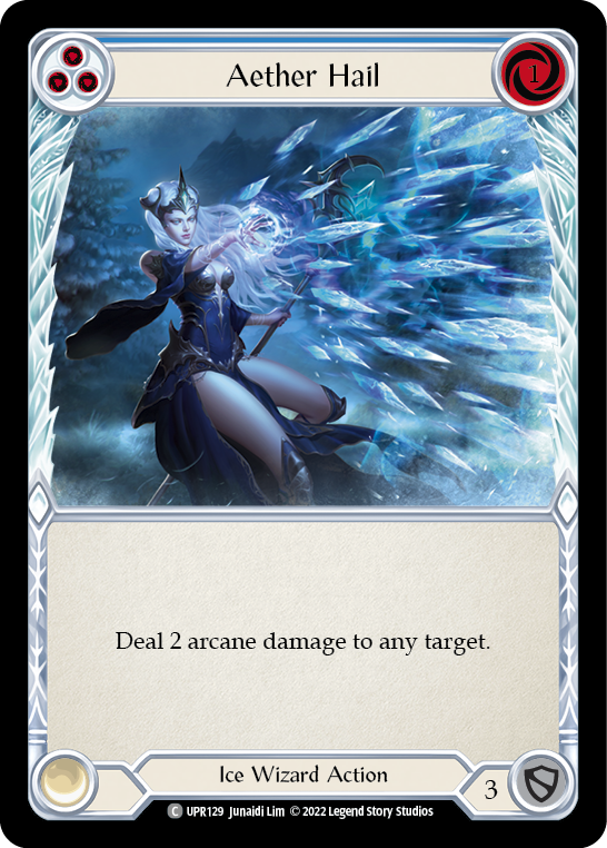 Aether Hail (Blue) [UPR129] (Uprising)  Rainbow Foil | Good Games Morley
