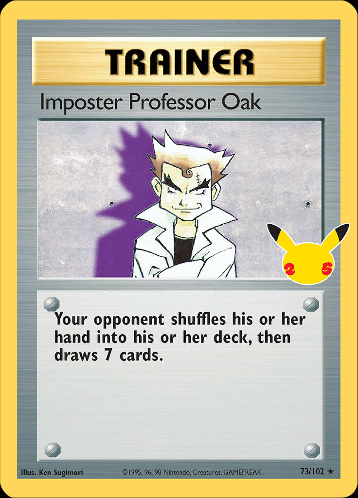 Imposter Professor Oak (73/102) [Celebrations: 25th Anniversary - Classic Collection] | Good Games Morley