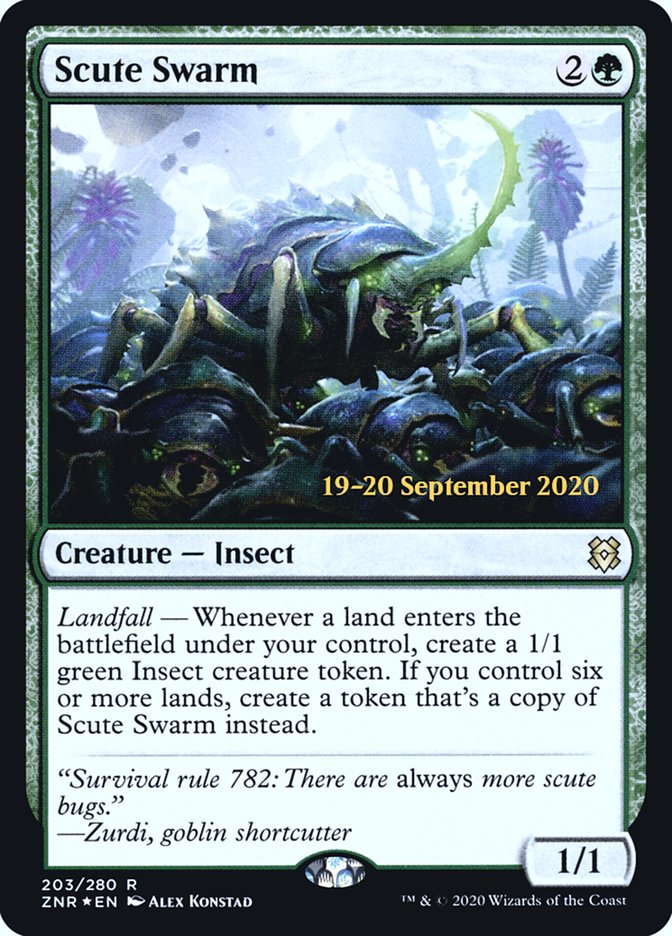 Scute Swarm [Zendikar Rising Prerelease Promos] | Good Games Morley