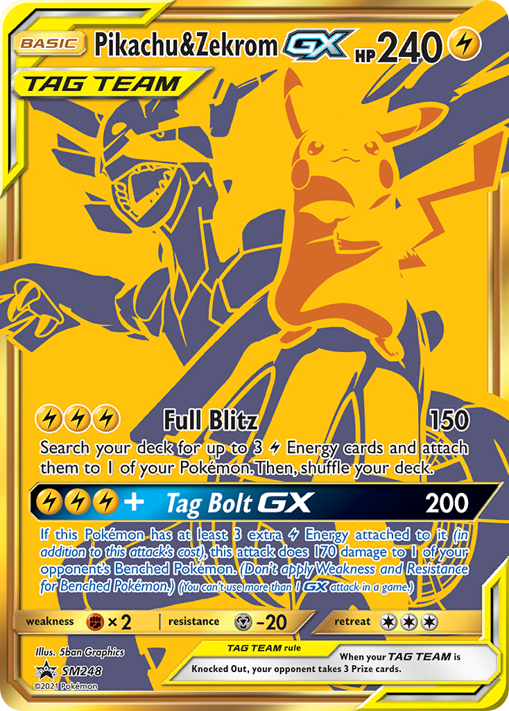 Pikachu & Zekrom GX (SM248) (Jumbo Card) [Sun & Moon: Black Star Promos] | Good Games Morley