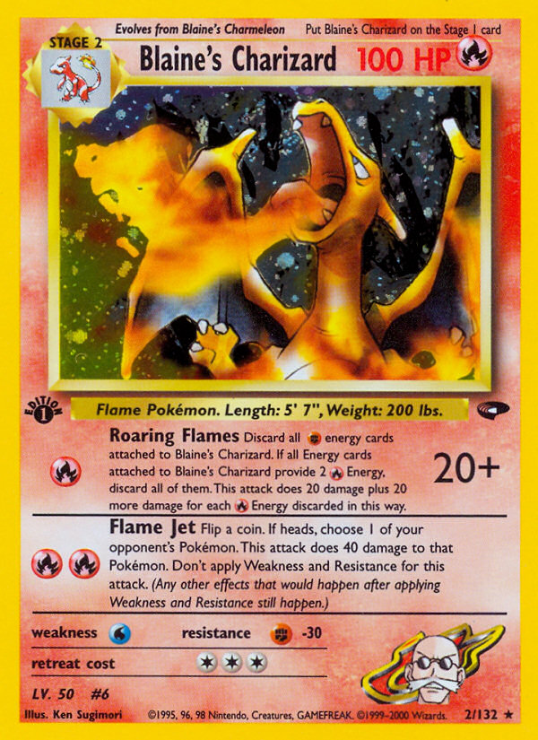 Blaine's Charizard (2/132) [Gym Challenge 1st Edition] | Good Games Morley