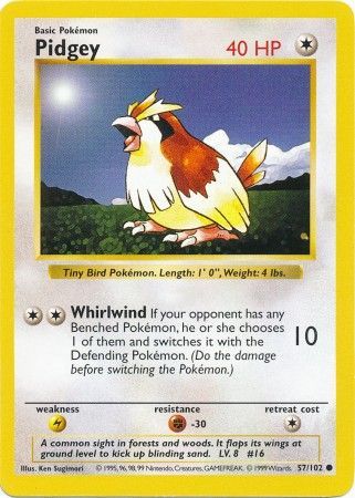 Pidgey (57/102) [Base Set Shadowless Unlimited] | Good Games Morley