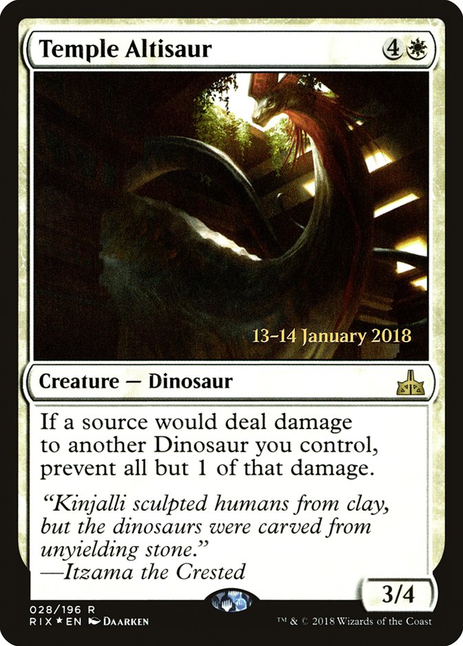 Temple Altisaur [Rivals of Ixalan Prerelease Promos] | Good Games Morley