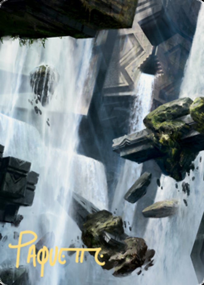 Island 1 Art Card (Gold-Stamped Signature) [Zendikar Rising Art Series] | Good Games Morley