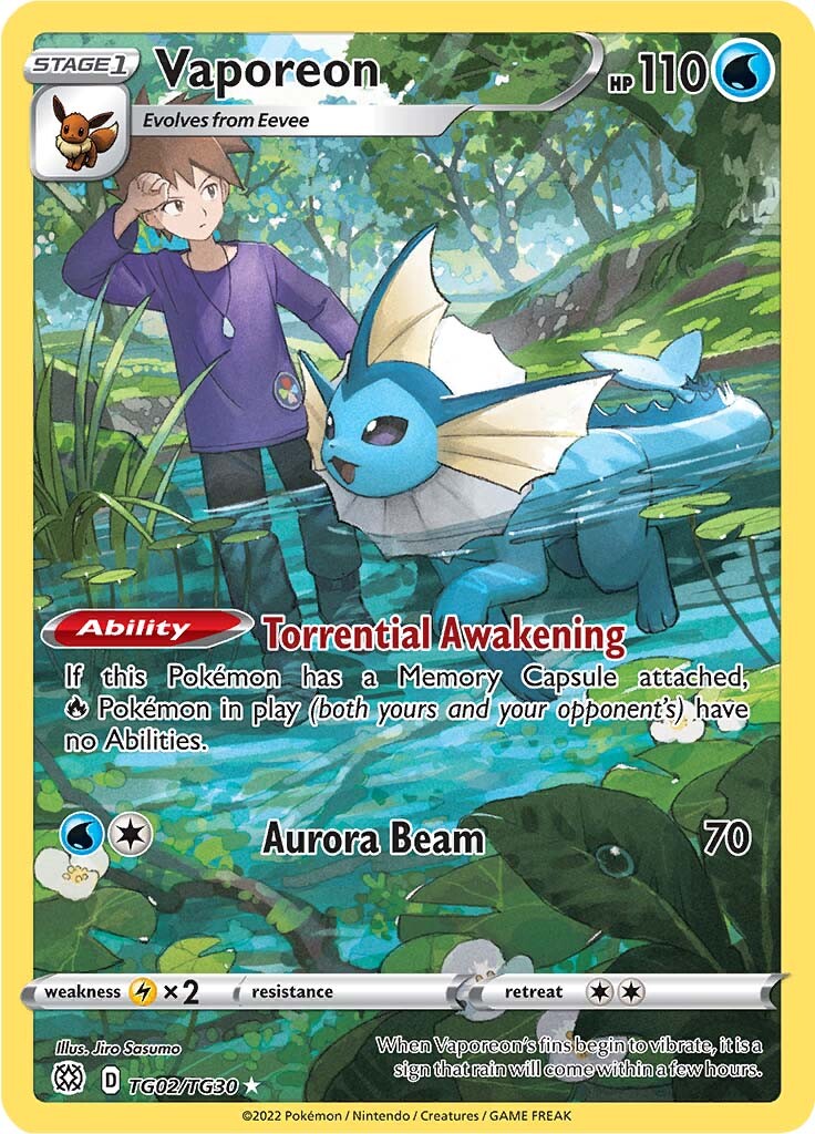 Vaporeon (TG02/TG30) [Sword & Shield: Brilliant Stars] | Good Games Morley