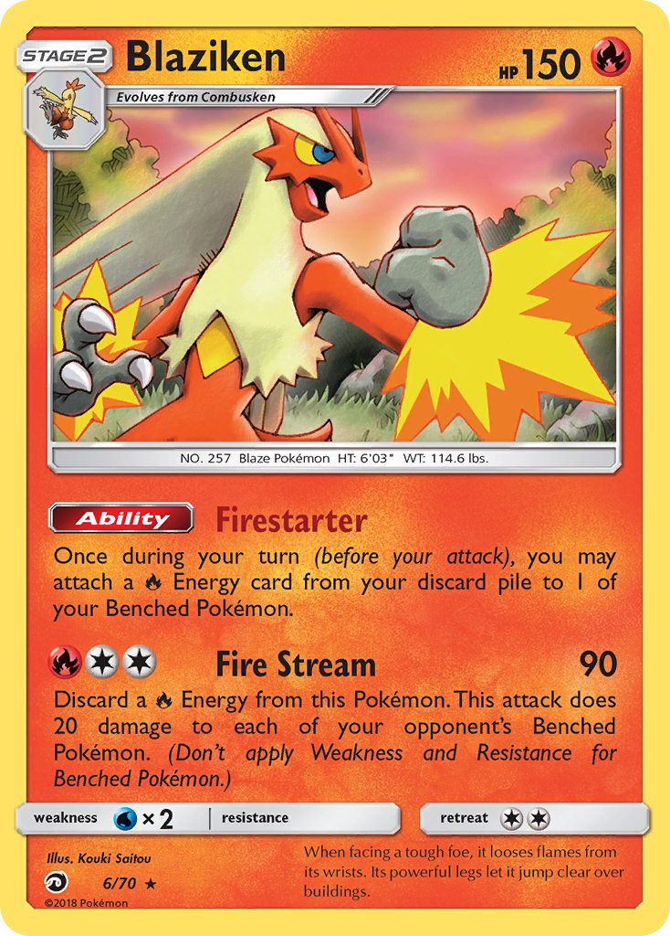 Blaziken (6/70) (Theme Deck Exclusive) [Sun & Moon: Dragon Majesty] | Good Games Morley