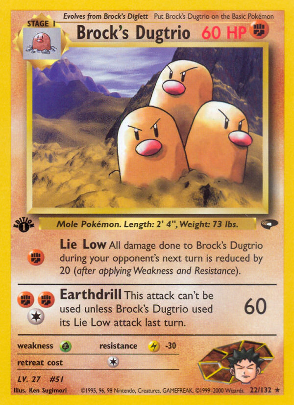 Brock's Dugtrio (22/132) [Gym Challenge 1st Edition] | Good Games Morley