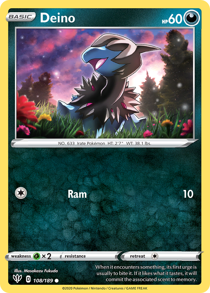 Deino (108/189) [Sword & Shield: Darkness Ablaze] | Good Games Morley