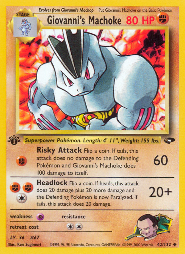 Giovanni's Machoke (42/132) [Gym Challenge 1st Edition] | Good Games Morley
