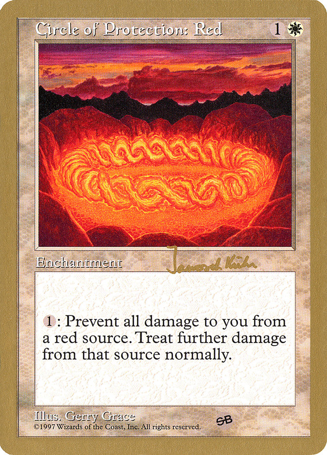 Circle of Protection: Red (Janosch Kuhn) (SB) [World Championship Decks 1997] | Good Games Morley