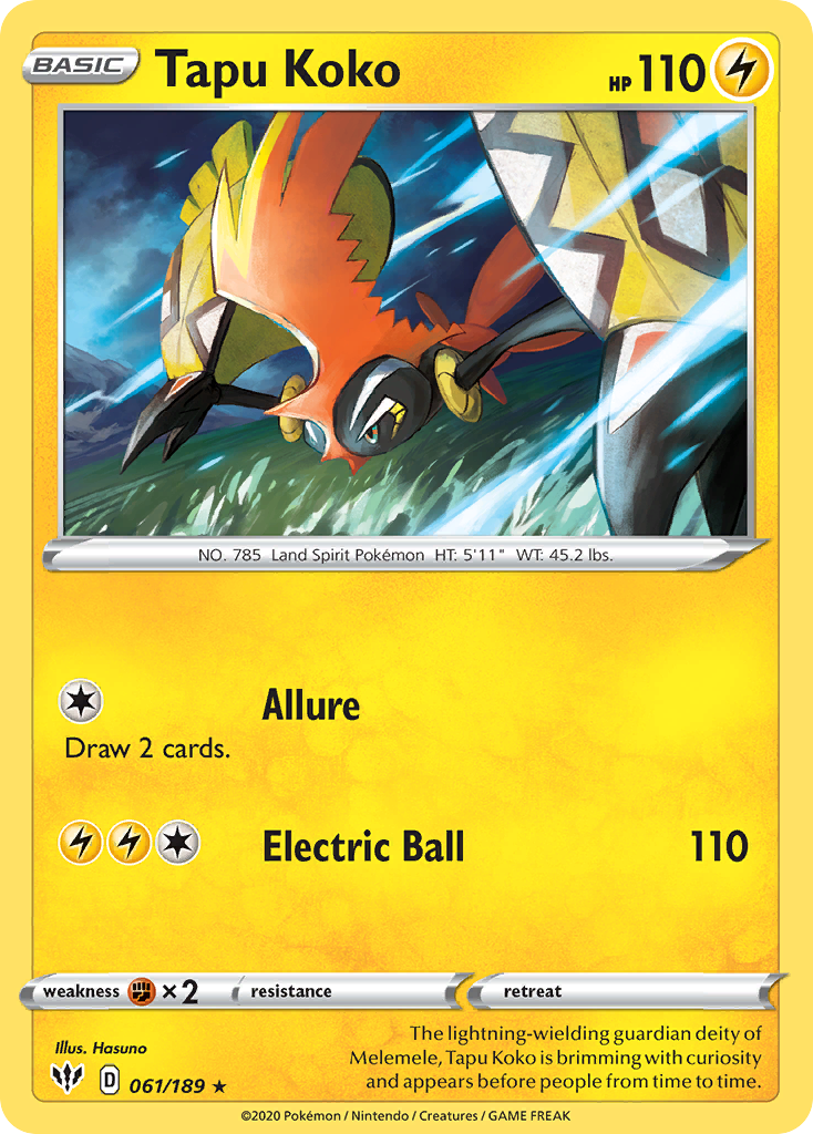 Tapu Koko (061/189) [Sword & Shield: Darkness Ablaze] | Good Games Morley
