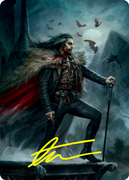Dracula, Blood Immortal Art Card (Gold-Stamped Signature) [Innistrad: Crimson Vow Art Series] | Good Games Morley