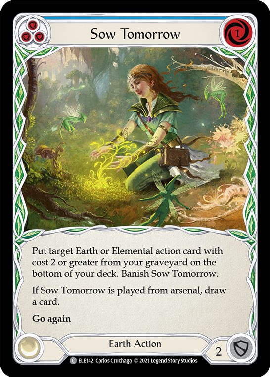Sow Tomorrow (Blue) [ELE142] (Tales of Aria)  1st Edition Rainbow Foil | Good Games Morley
