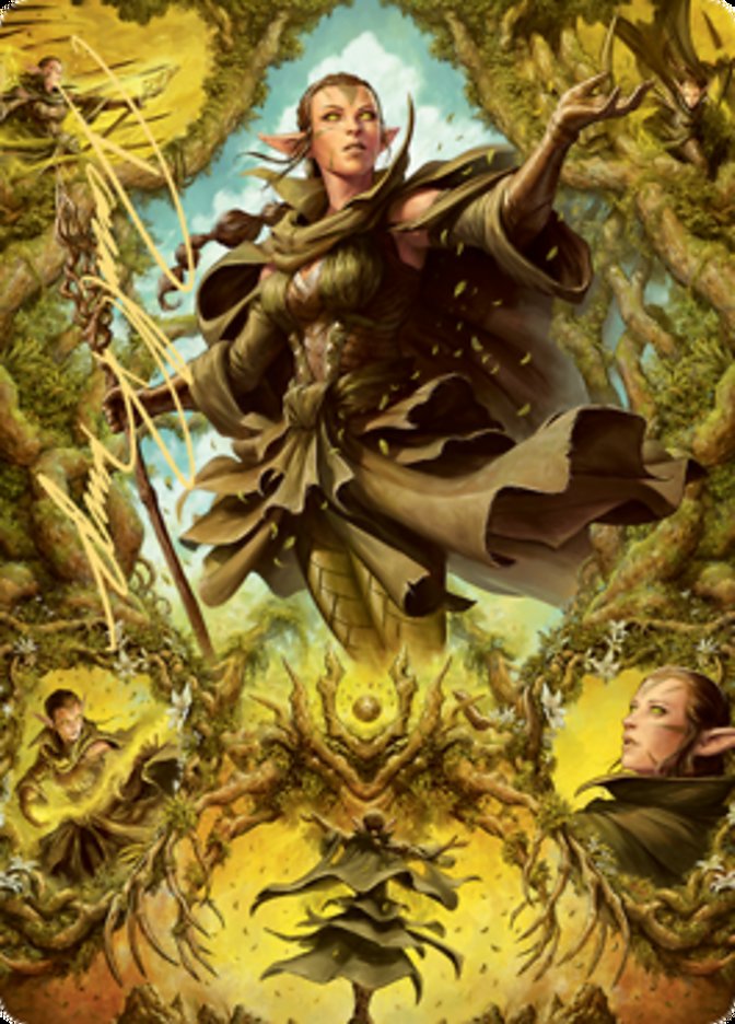 Nissa of Shadowed Boughs 2 Art Card (Gold-Stamped Signature) [Zendikar Rising Art Series] | Good Games Morley