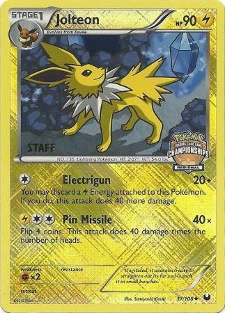 Jolteon (37/108) (Regional Championship 2013 Promo Staff) [Black & White: Dark Explorers] | Good Games Morley