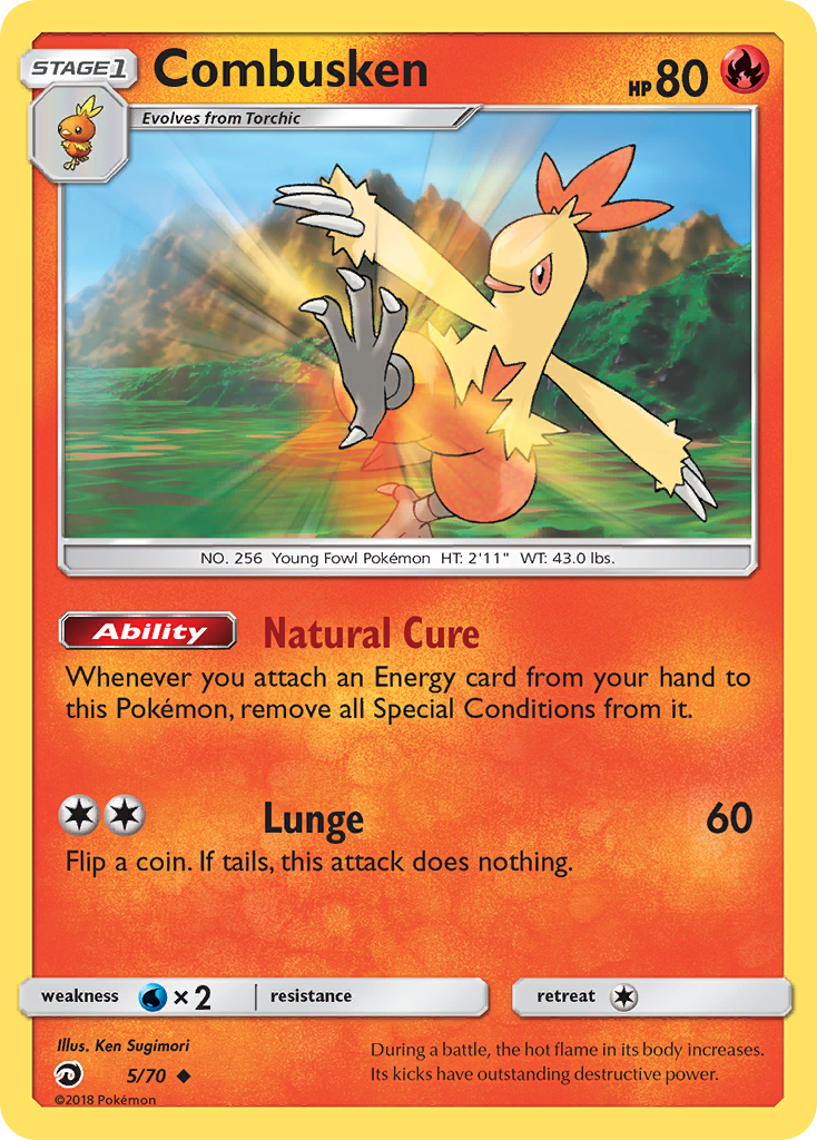 Combusken (5/70) [Sun & Moon: Dragon Majesty] | Good Games Morley