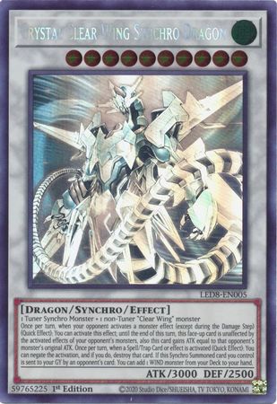 Crystal Clear Wing Synchro Dragon [LED8-EN005] Ghost Rare | Good Games Morley