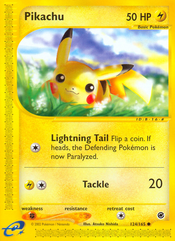 Pikachu (124/165) [Expedition: Base Set] | Good Games Morley
