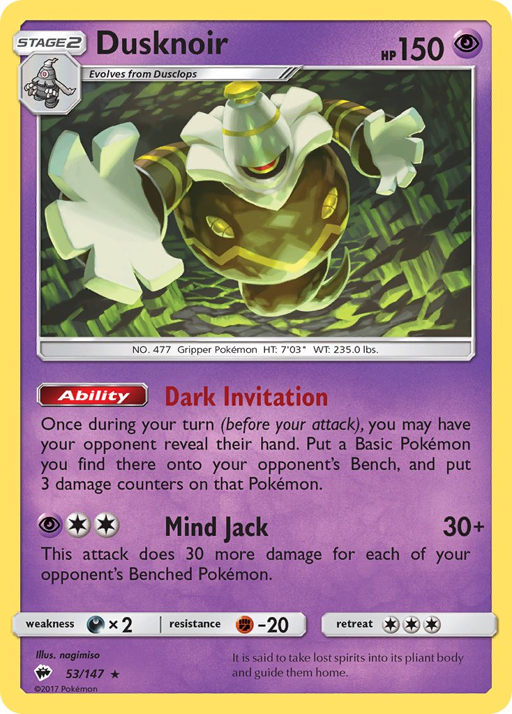 Dusknoir (53/147) (Theme Deck Exclusive) [Sun & Moon: Burning Shadows] | Good Games Morley
