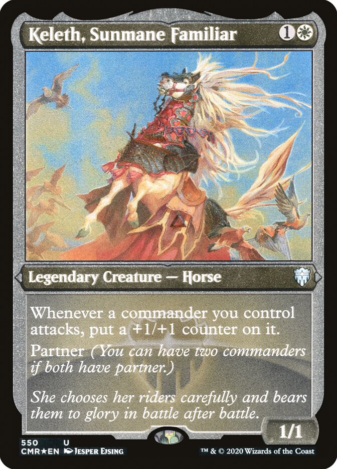 Keleth, Sunmane Familiar (Etched) [Commander Legends] | Good Games Morley