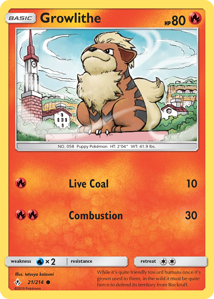 Growlithe (21/214) [Sun & Moon: Unbroken Bonds] | Good Games Morley