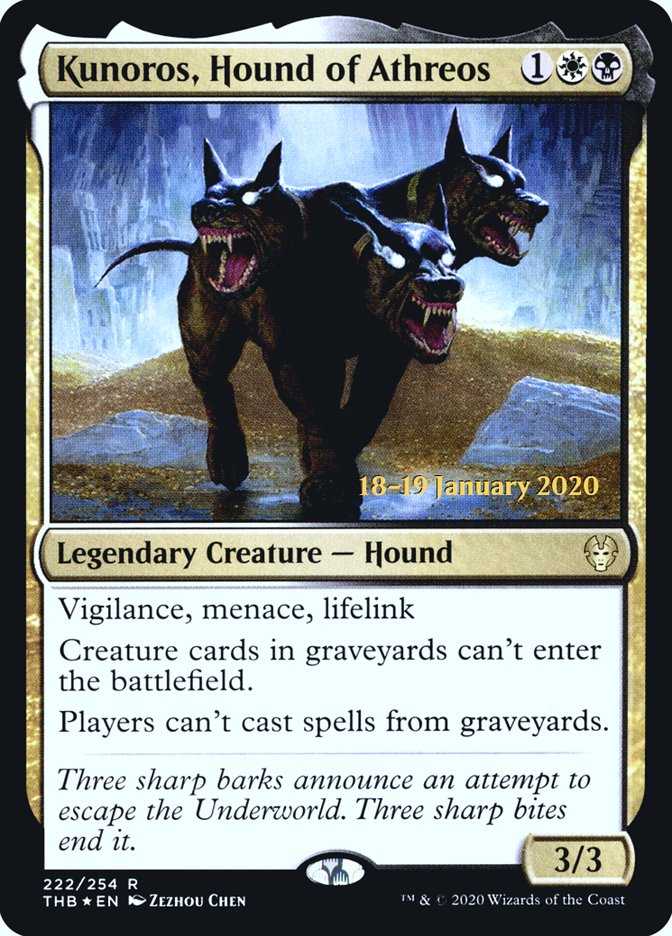 Kunoros, Hound of Athreos [Theros Beyond Death Prerelease Promos] | Good Games Morley