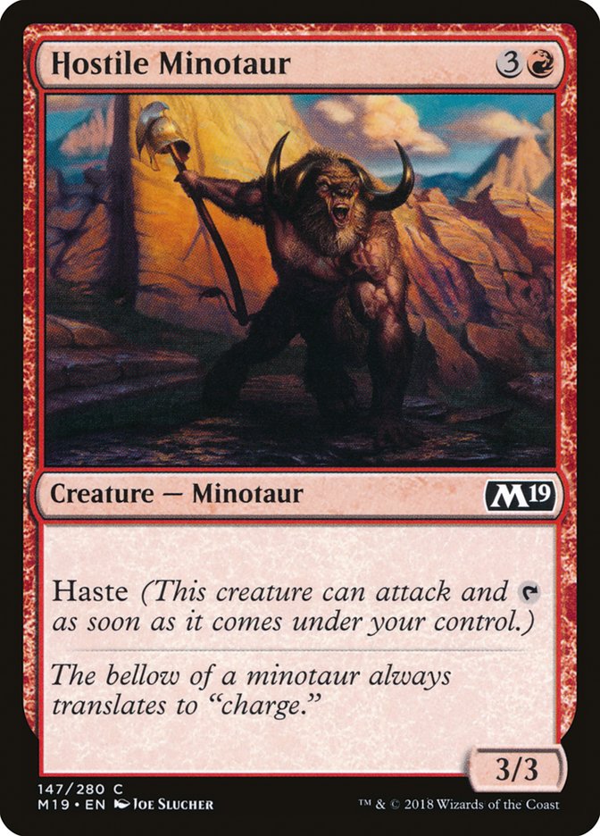Hostile Minotaur [Core Set 2019] | Good Games Morley