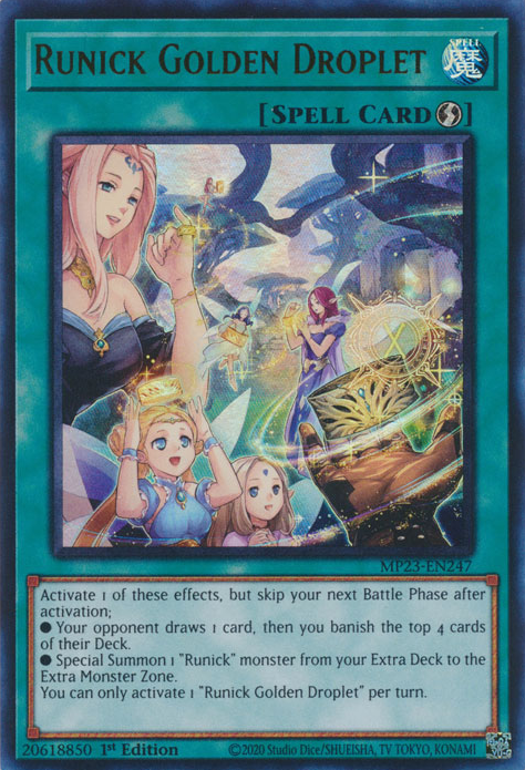 Runick Golden Droplet [MP23-EN247] Ultra Rare | Good Games Morley