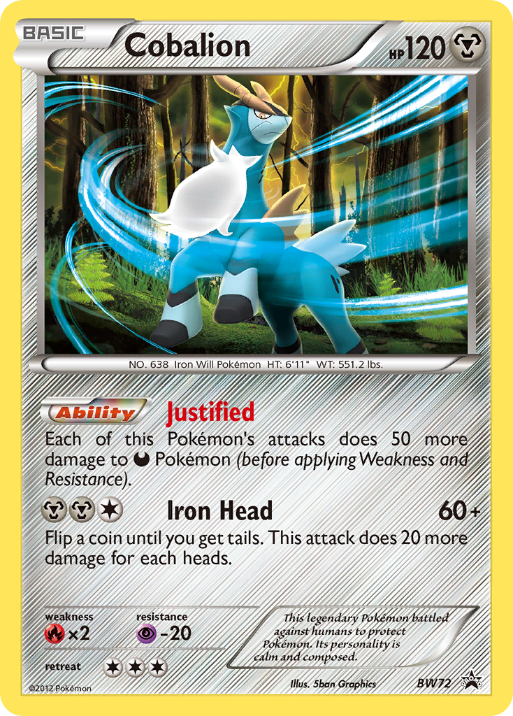 Cobalion (BW72) [Black & White: Black Star Promos] | Good Games Morley