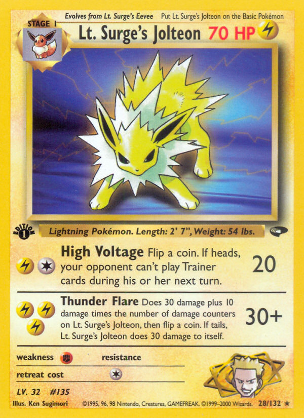 Lt. Surge's Jolteon (28/132) [Gym Challenge 1st Edition] | Good Games Morley