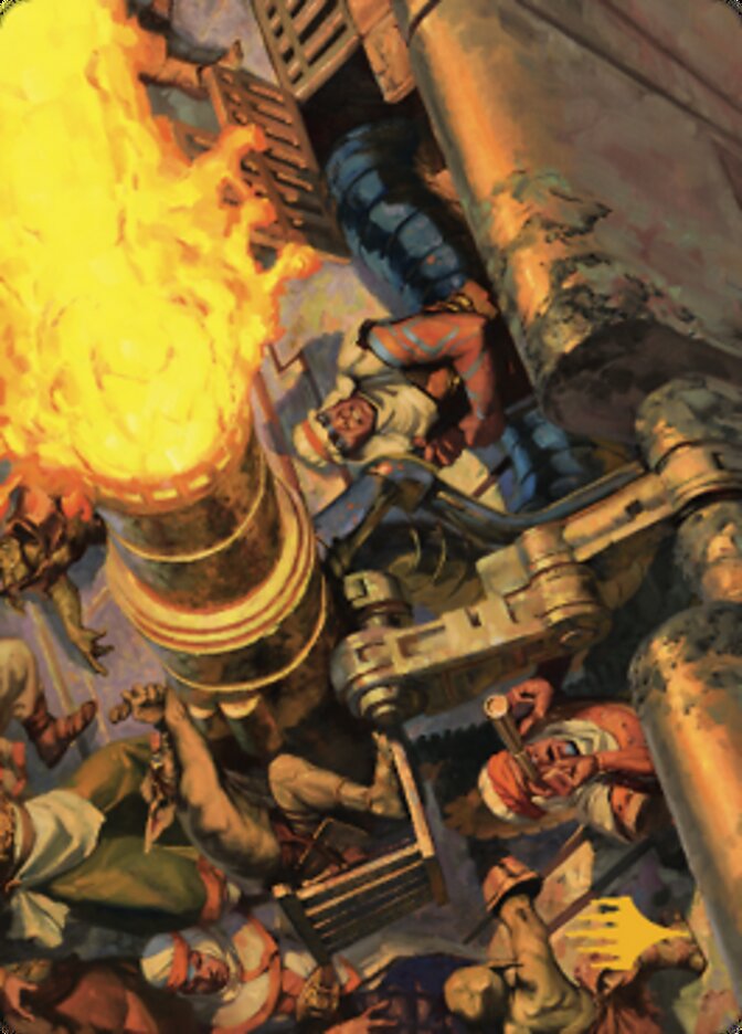 Mana Cannons Art Card (Gold-Stamped Signature) [Dominaria United Art Series] | Good Games Morley