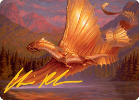 Adult Gold Dragon Art Card (Gold-Stamped Signature) [Dungeons & Dragons: Adventures in the Forgotten Realms Art Series] | Good Games Morley