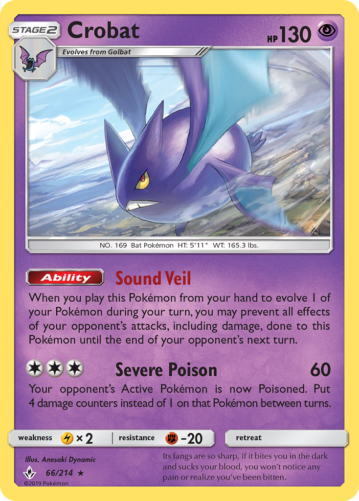 Crobat (66/214) [Sun & Moon: Unbroken Bonds] | Good Games Morley
