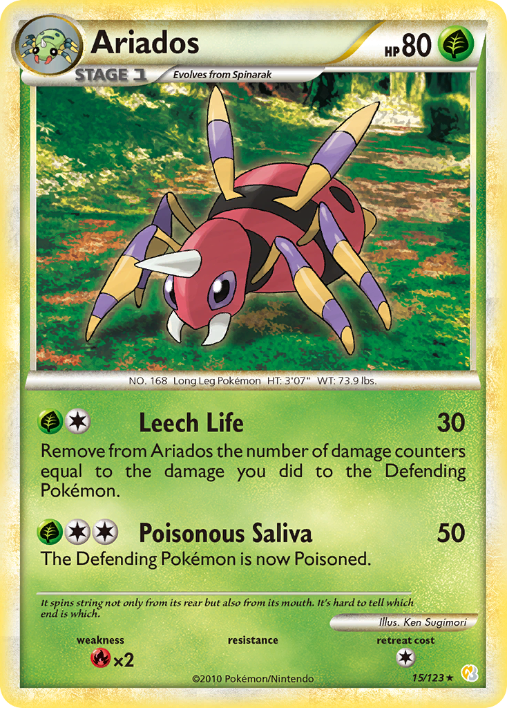 Ariados (15/123) [HeartGold & SoulSilver: Base Set] | Good Games Morley
