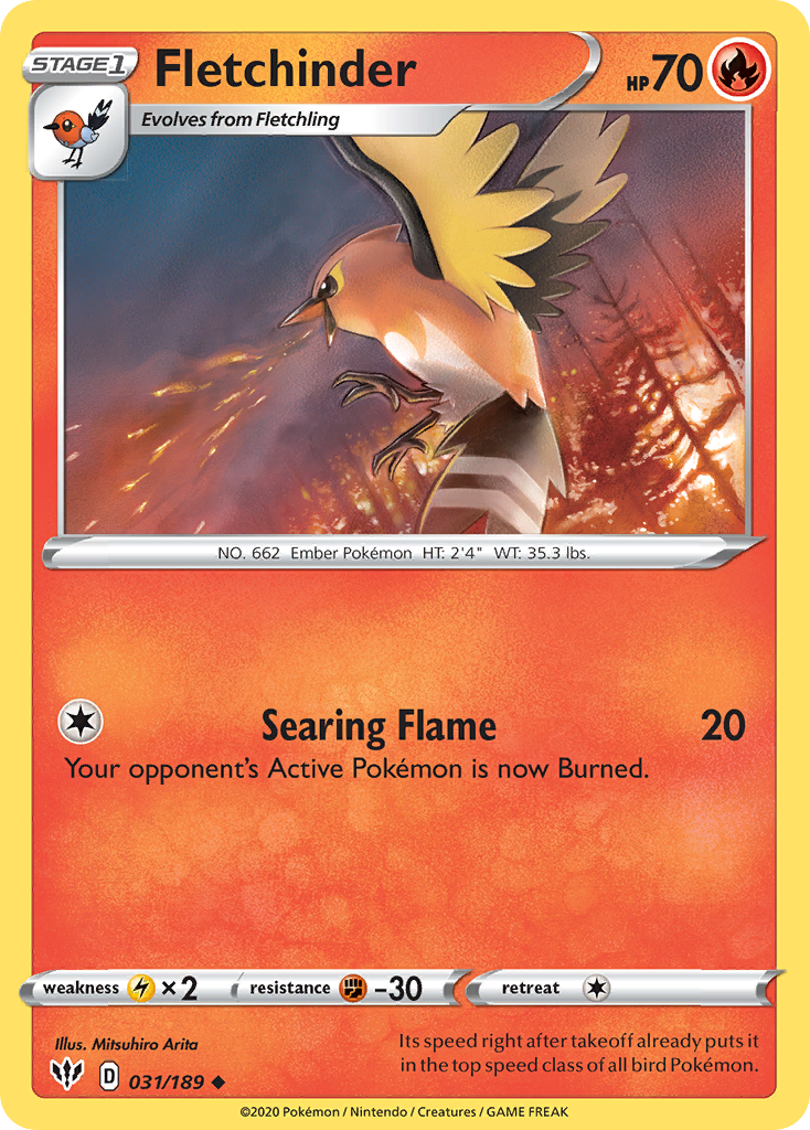 Fletchinder (031/189) [Sword & Shield: Darkness Ablaze] | Good Games Morley