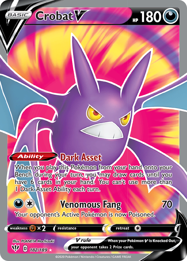 Crobat V (182/189) [Sword & Shield: Darkness Ablaze] | Good Games Morley