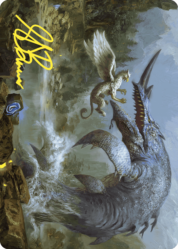 Horned Loch-Whale Art Card (Gold-Stamped Signature) [Wilds of Eldraine Art Series] | Good Games Morley
