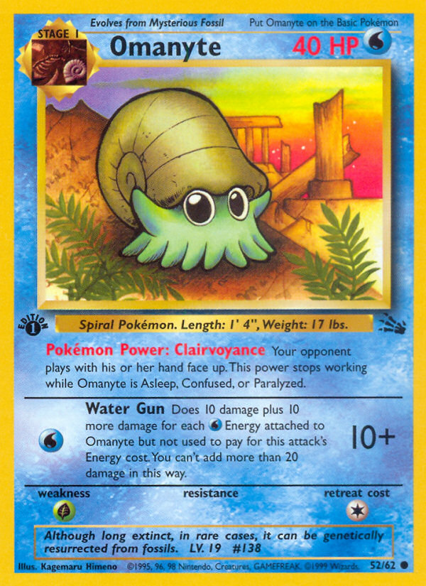 Omanyte (52/62) [Fossil 1st Edition] | Good Games Morley