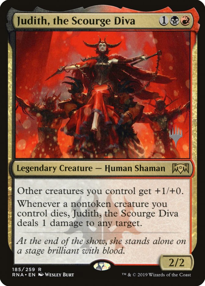 Judith, the Scourge Diva (Promo Pack) [Ravnica Allegiance Promos] | Good Games Morley