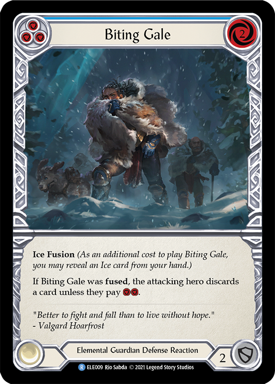 Biting Gale (Blue) [ELE009] (Tales of Aria)  1st Edition Rainbow Foil | Good Games Morley
