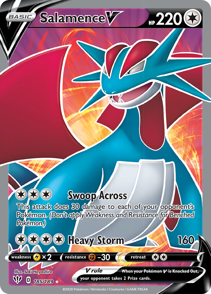 Salamence V (185/189) [Sword & Shield: Darkness Ablaze] | Good Games Morley