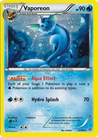 Vaporeon (22/98) (Cosmos Holo) [XY: Ancient Origins] | Good Games Morley