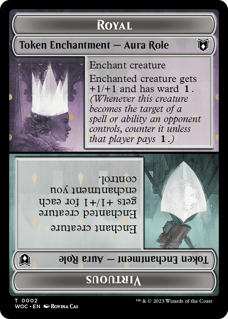 Copy // Royal Role / Virtuous Role Double-Sided Token [Wilds of Eldraine Commander Tokens] | Good Games Morley