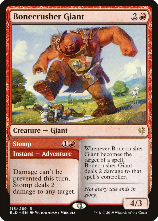 Bonecrusher Giant // Stomp (Promo Pack) [Throne of Eldraine Promos] | Good Games Morley