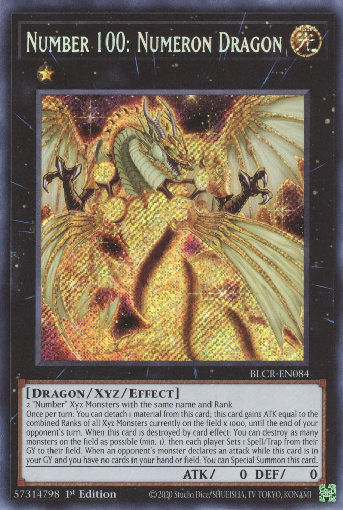 Number 100: Numeron Dragon [BLCR-EN084] Secret Rare | Good Games Morley