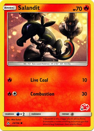 Salandit (25/156) (Charizard Stamp #13) [Battle Academy 2020] | Good Games Morley