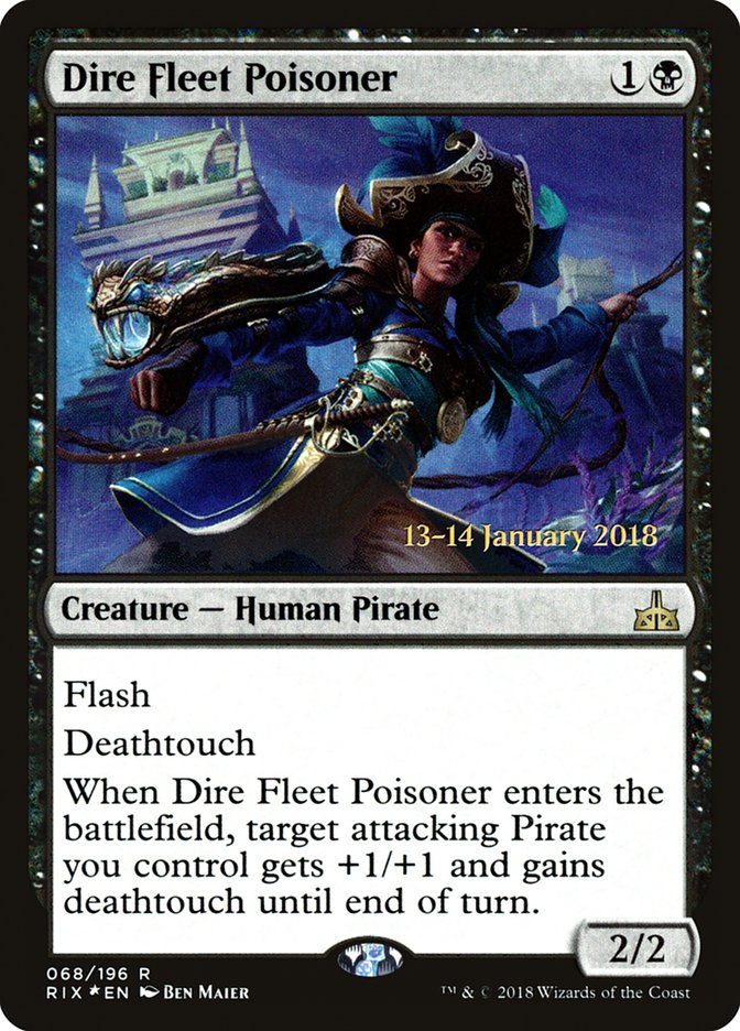 Dire Fleet Poisoner [Rivals of Ixalan Prerelease Promos] | Good Games Morley