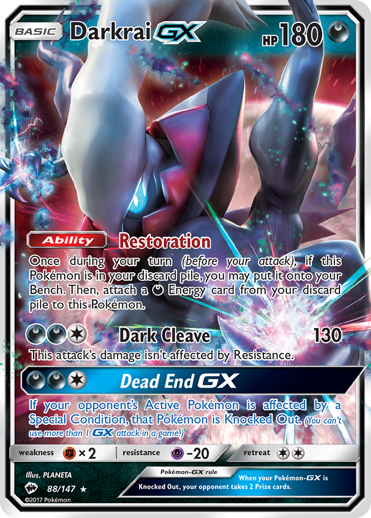 Darkrai GX (88/147) [Sun & Moon: Burning Shadows] | Good Games Morley