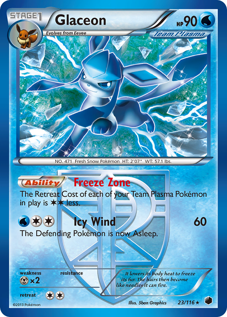 Glaceon (23/116) [Black & White: Plasma Freeze] | Good Games Morley