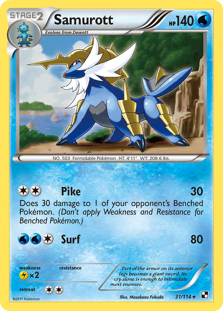Samurott (31/114) [Black & White: Base Set] | Good Games Morley